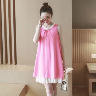 Đầm oversize form a màu hồng