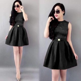 Đầm xòe phối ren kèm belt mh ld88-l155