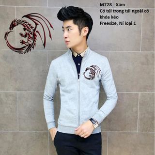 M728 - áo khoác nam cổ đứng dragon đen đỏ 37 - ngực trái