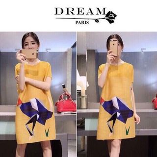 Đầm suôn hoạ tiết 3d hàng qc 215k