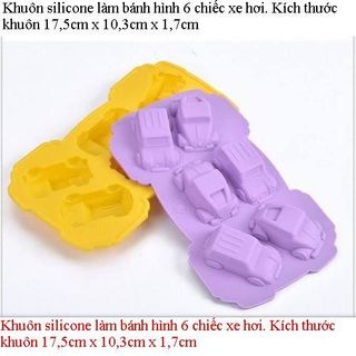 Khuôn silicone làm bánh hình 6 chiếc xe 25k giá sỉ