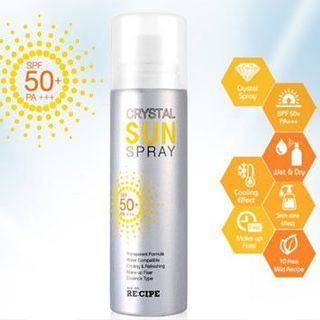 Chống nắng recipe crystal sun spray dạng xịt hàn quốc