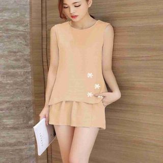 Sét áo kết nơ nổi quần giả váy
