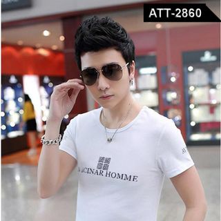 Áo thun nam màu trắng in chữ giá sỉ
