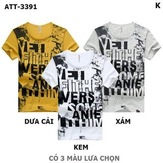 Áo thun nam in họa tiết hoa văn trước áo bỏ sỉ