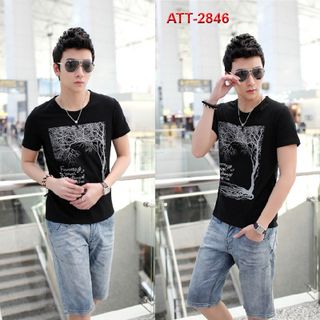 Áo thun nam in cây cổ thụ chuyên sỉ