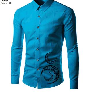 M756 - áo sơ mi nam họa tiết 3 mặt trăng 52 - tà áo trái