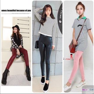 Quần legging giả da