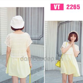 Váy chấm hoa sát nách - vt2265