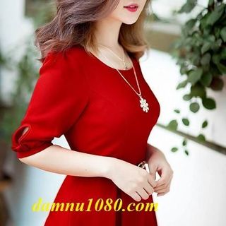 Đầm xòe lỡ đính nơ