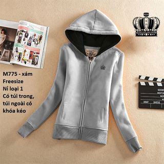 M775 - áo khoác nữ nỉ có nón vương miện 54 - ngực trái giá sỉ