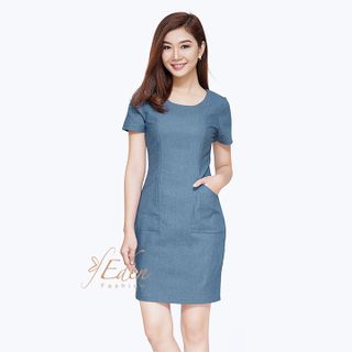 Đầm jean phối túi cá tính thời trang eden