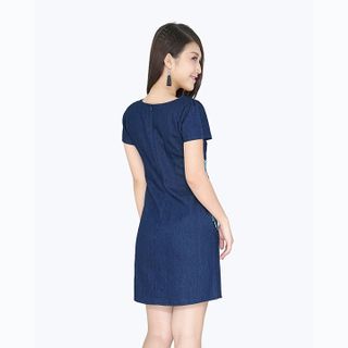 Đầm jean in họa tiết cá tính thời trang eden - d108