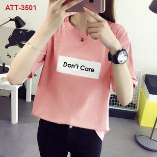 Thun nữ hồng may vải trắng dont care