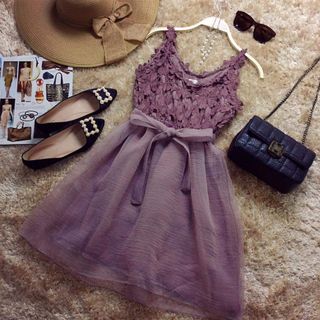 Đầm ren công chúa phối ren