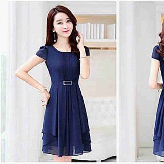 Đầm xòe tay con kèm belt