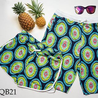 Quần đôi đi biển in họa tiết vỏ sò ốc