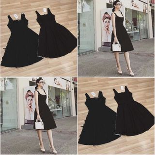 Đầm suông cổ vuông đenhm1408