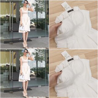 Đầm suông cổ vuông đenhm1408