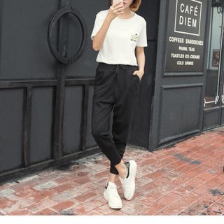 Quần baggy thun da cá nữ