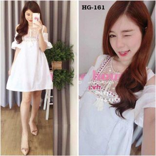 Chuyên sỉ đầm hotgirl rớt vai thổ cẩm hg161 giá giá sỉ