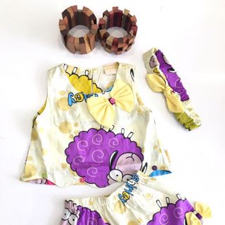 Bộ bé gái kèm băng đô