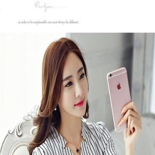 Áo sơ mi sọc cổ trụ phối túi - s120