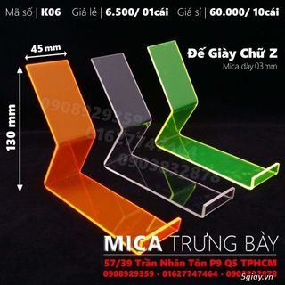 Đế trưng giày đa năng mica phú dũng kiểu chữ z đenxanhcamtrắng trong