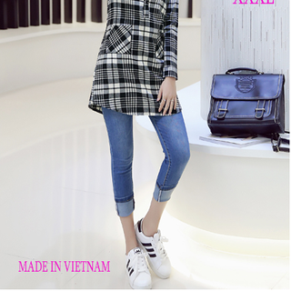 Sơ mị caro cách tân cổ trụ phom dài