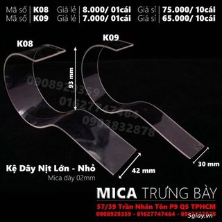 Kệ mica trưng bày dây nịch