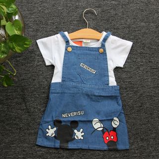 Yếm nhí bé gái - in chuột micky