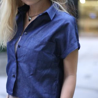 Áo denim croptop
