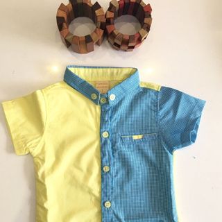 Áo sơ mi phối màu và bi
