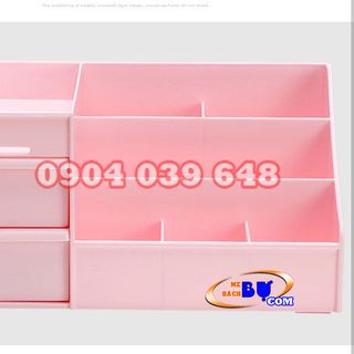 Kệ đựng mỹ phẩm bằng nhựa màu hồng phấn