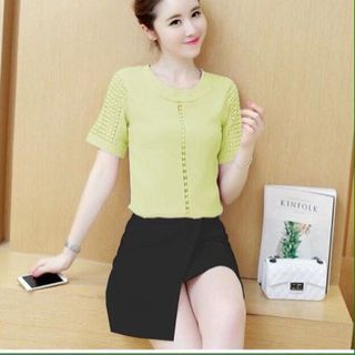 Sét áo phối ren quần giả váy