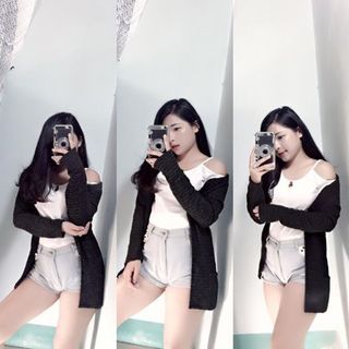 Áo khoác chất dày 2 màu xám và đen