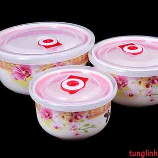 Bộ 3 chiếc bát sứ nắp hút chân không fresh seal bowl