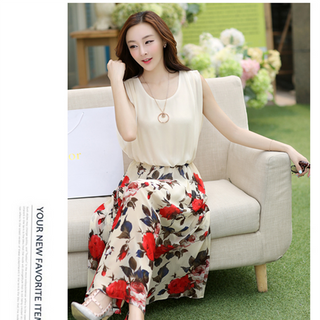 Đầm maxi chân váy hoa hồng-mv007