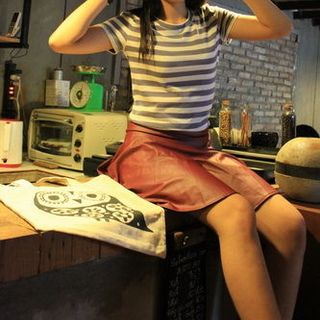 Áo nữ sọc tay ngắn