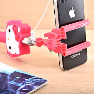 Gậy chụp hình tự sướng hello kitty nút bấm trên thân cho iphone samsung htc oppo