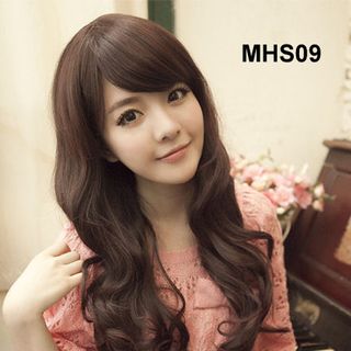 Tóc giả xoăn lọn mái xéo mhs09