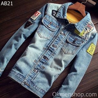 Áo bò nam áo khoác jeans rách va giá sỉ