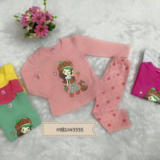 Bộ hình cô gái 100 cotton co giãn 4c