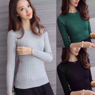 xưởng sỉ -  áo sọc tay dài bo cổ tròn quảng châu sỉ 98k lẻ 198k chất qc len y hình dành cho người dưới 52kg màu sắc trắngđỏ đô đỏ tươi xanh lá xám nâu ánh kim