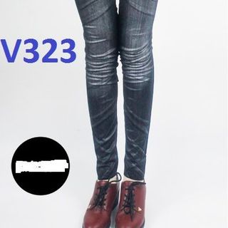 Quần legging nữ rách xanh