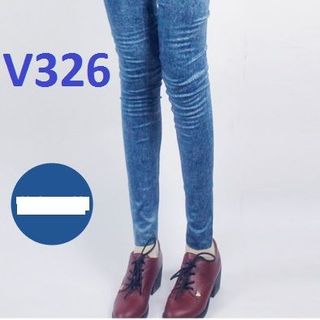 Quần legging nữ rách xanh