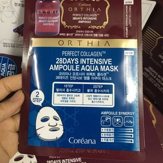 Mặt nạ coreana orthia collagen 28days intensive ampoule aqua mask