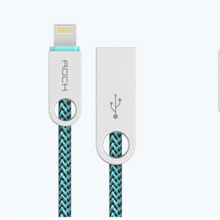 Cáp sạc rock dây dù đầu kim loại sang trọng dành cho iphone ipad bh 12 tháng