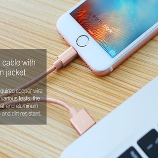 Dây cáp sạc rock lightning dây dù dài 1 m dành cho iphone ipad bh 12 tháng