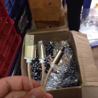 Cáp móc khóa 2 đầu chân iphone và chân micro